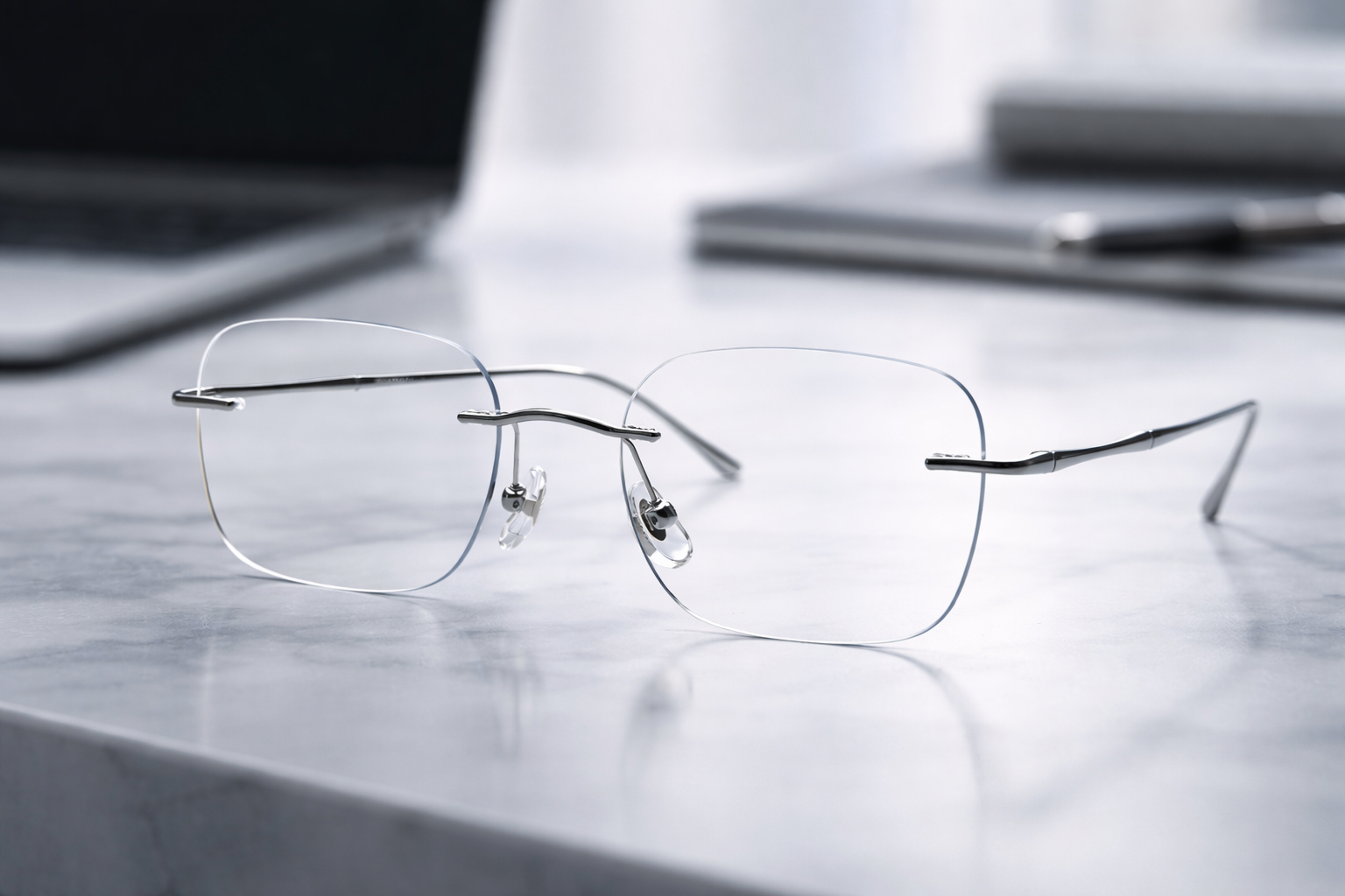 Rimless glasses lens and fit guide