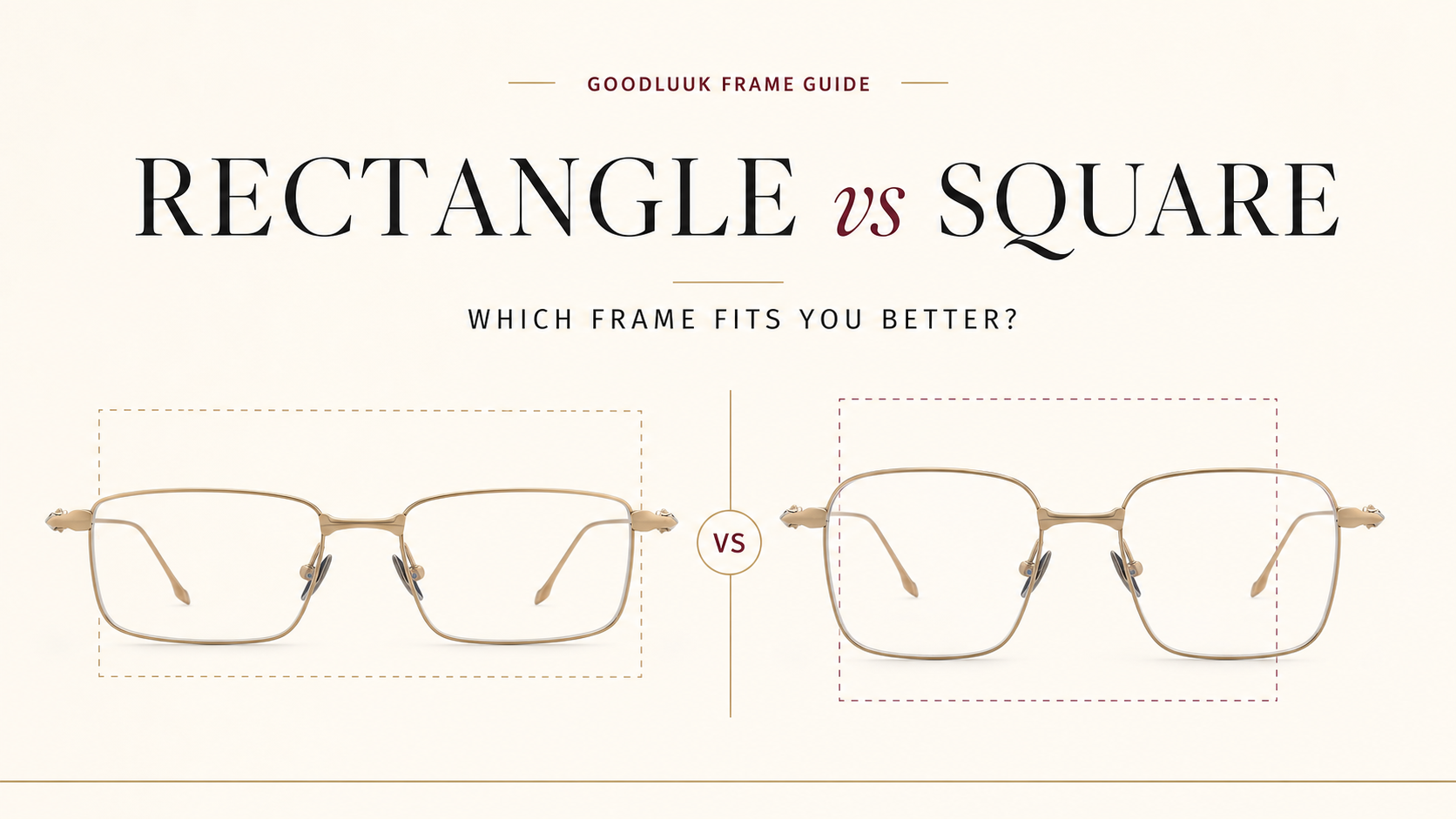 Rectangle and square GOODLUUK eyeglass frame shape comparison