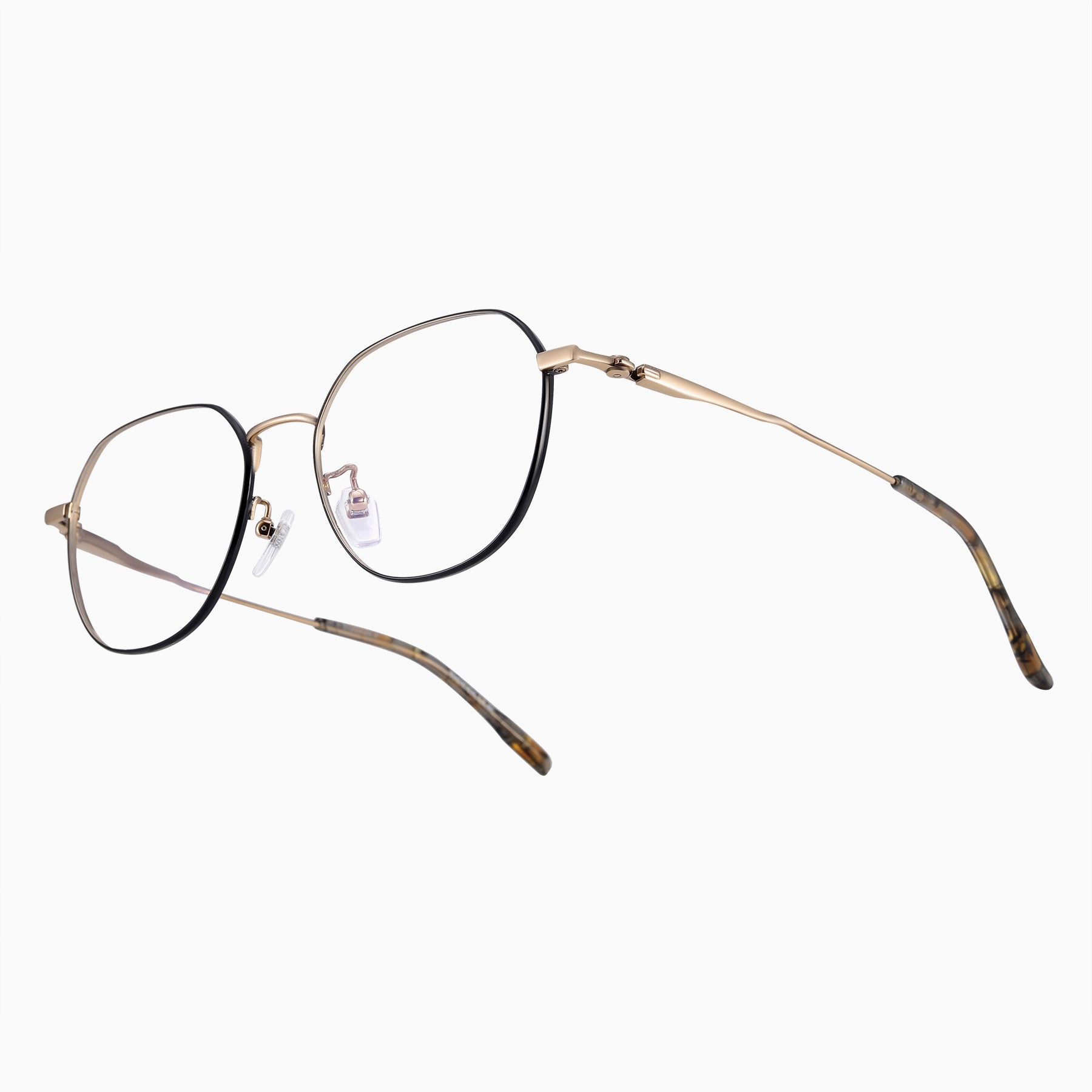 #color_Brushed Black and Gold with Brown Tortoise