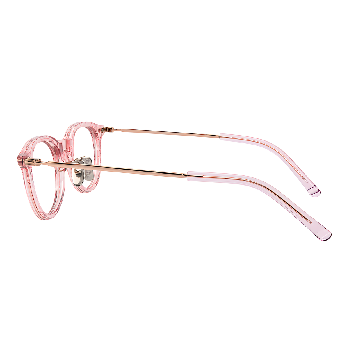 OTARU Asian fit eyeglasses - J106Y白底图闪粉玫金
