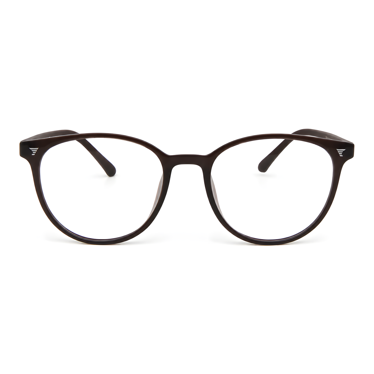 IWAKUNI Clear Brown eyeglasses front view