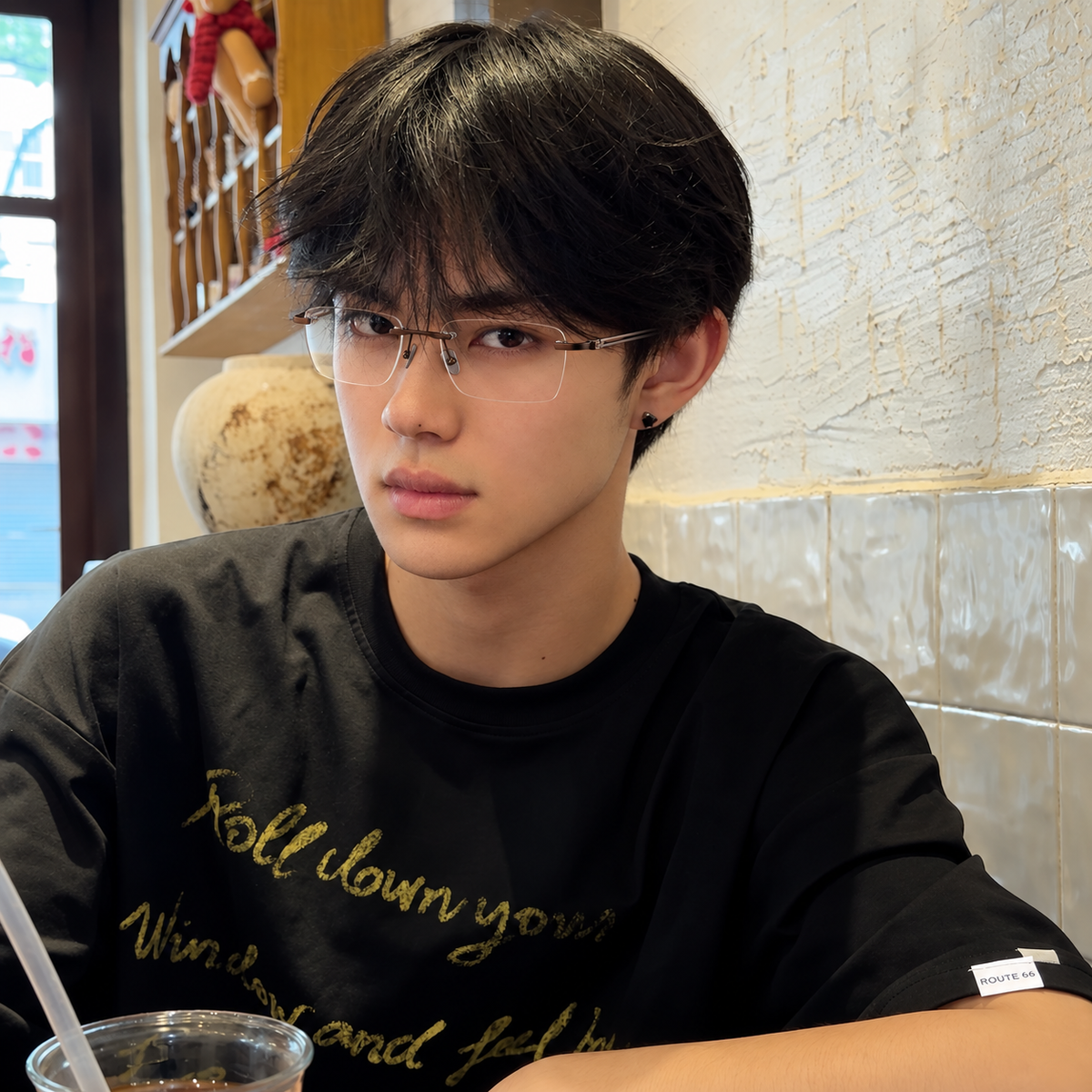 KIRISHIMA eyeglasses worn by model