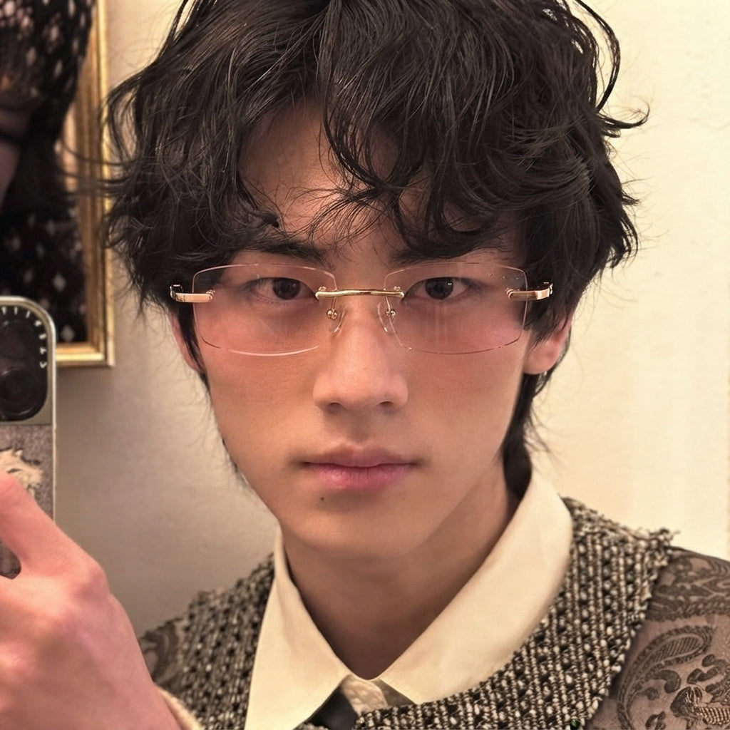 GINZA READER eyeglasses worn by model