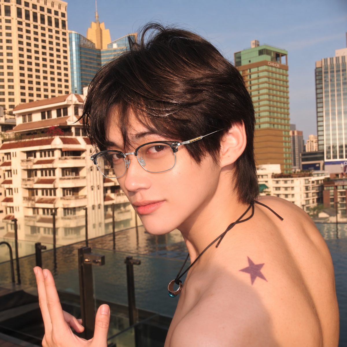BRIXEN model wearing GOODLUUK eyewear