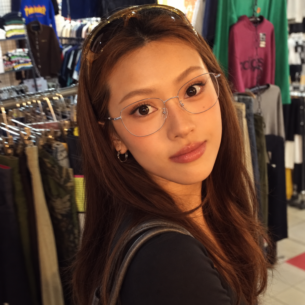HAKODATE model wearing GOODLUUK eyewear