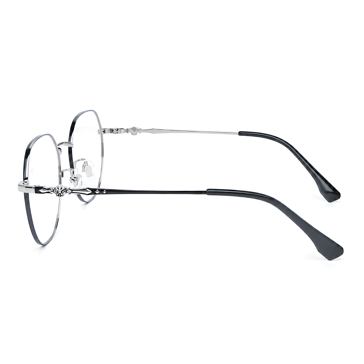 YAMAGATA Black/Silver eyeglasses side view