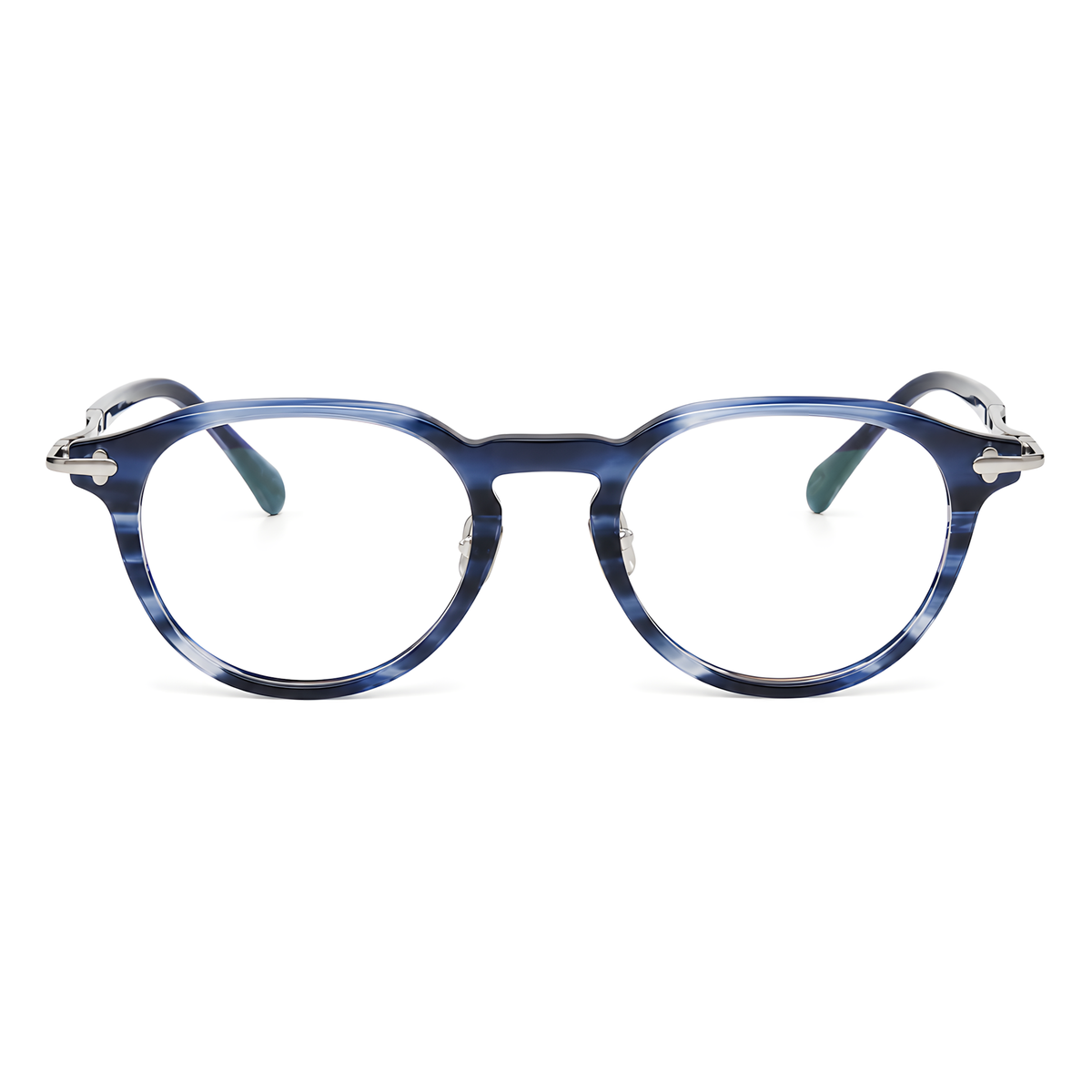 IZU eyeglasses DuneT白底图蓝条纹银3