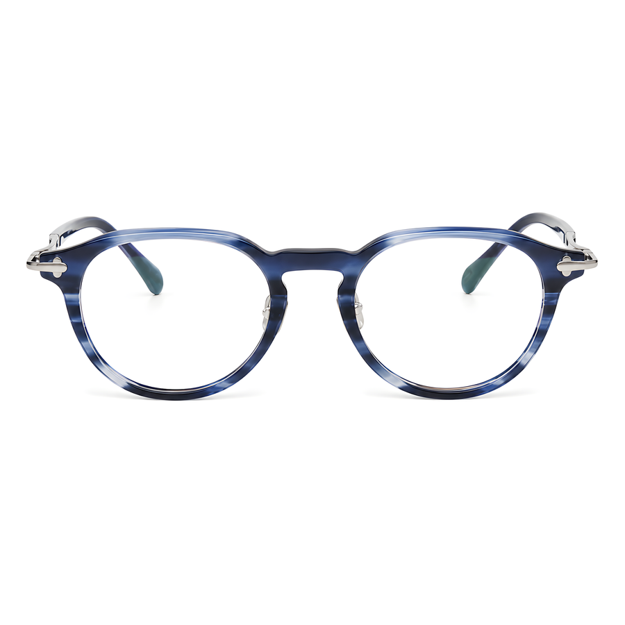 IZU eyeglasses DuneT白底图蓝条纹银3