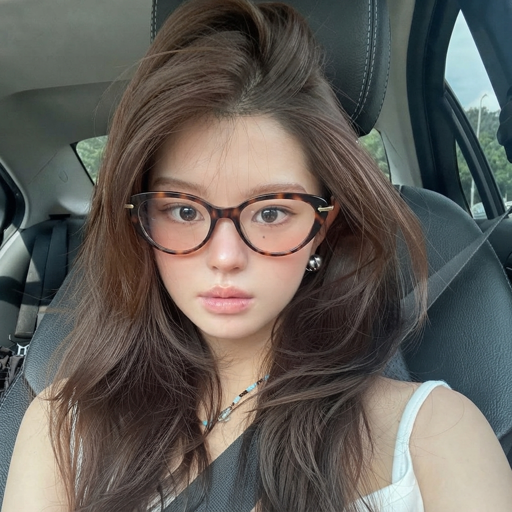 IROHA Asian fit eyeglasses worn by model
