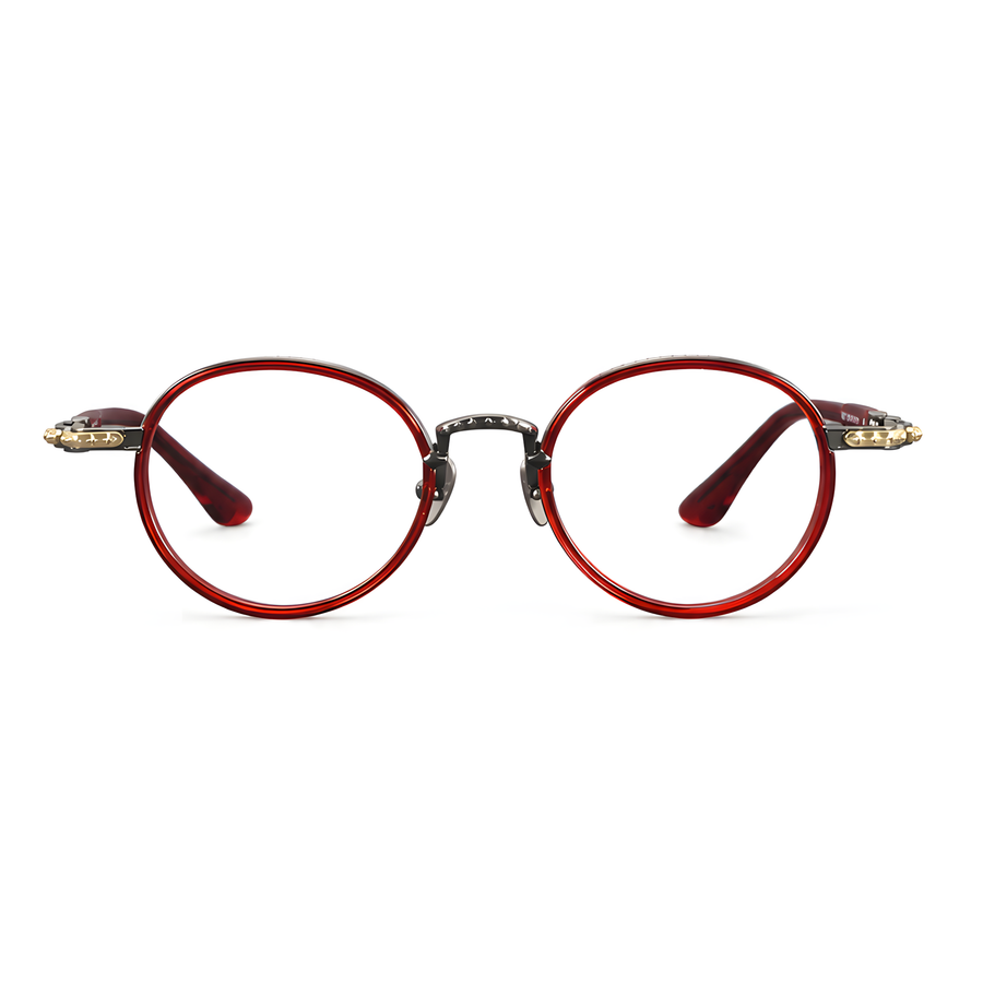 ISE Asian fit eyeglasses - 81807白底图红枪金2