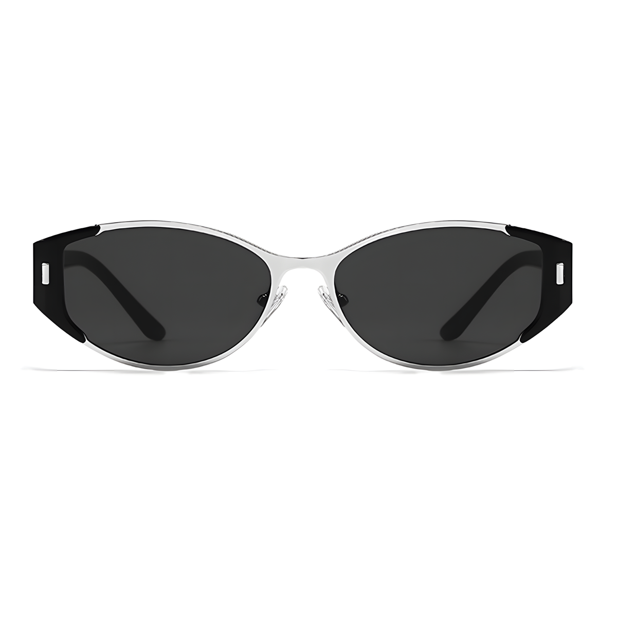 MENTON - Black with Silver / Dark Gray Lens - view 3 #Color_Black with Silver / Dark Gray Lens