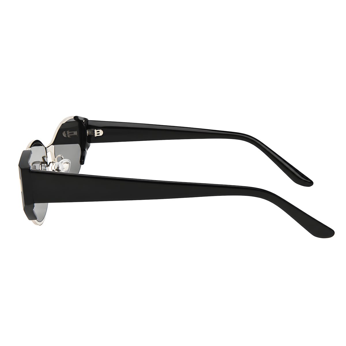 MENTON - Black with Silver / Dark Gray Lens - view 1 #Color_Black with Silver / Dark Gray Lens