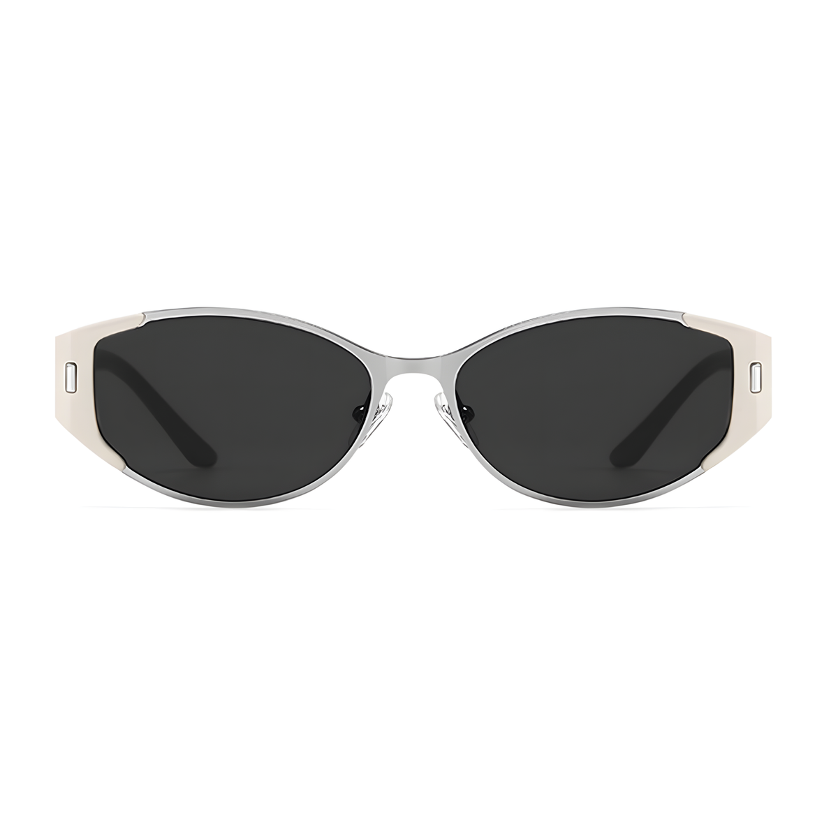MENTON - Milky White with Silver / Dark Gray Lens - view 3 #Color_Milky White with Silver / Dark Gray Lens