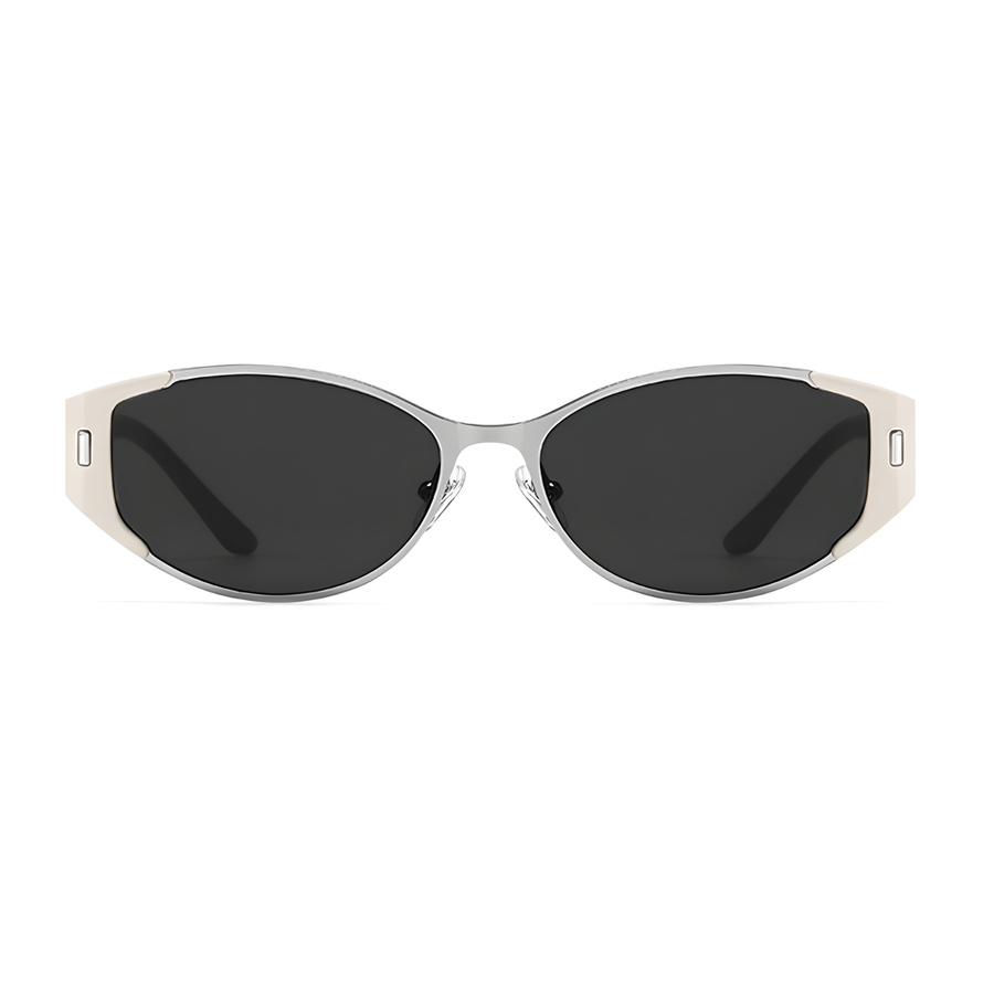 MENTON - Milky White with Silver / Dark Gray Lens - view 3 #Color_Milky White with Silver / Dark Gray Lens