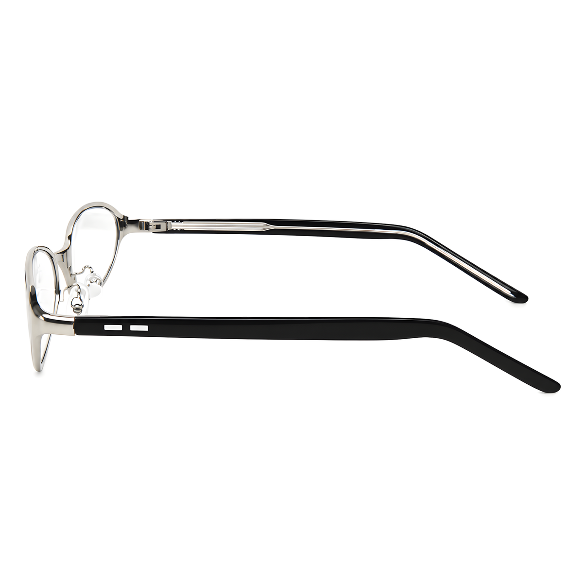 ALASSIO - Silver with Black Temples / Blue Light Lens - view 1 #Color_Silver with Black Temples / Blue Light Lens