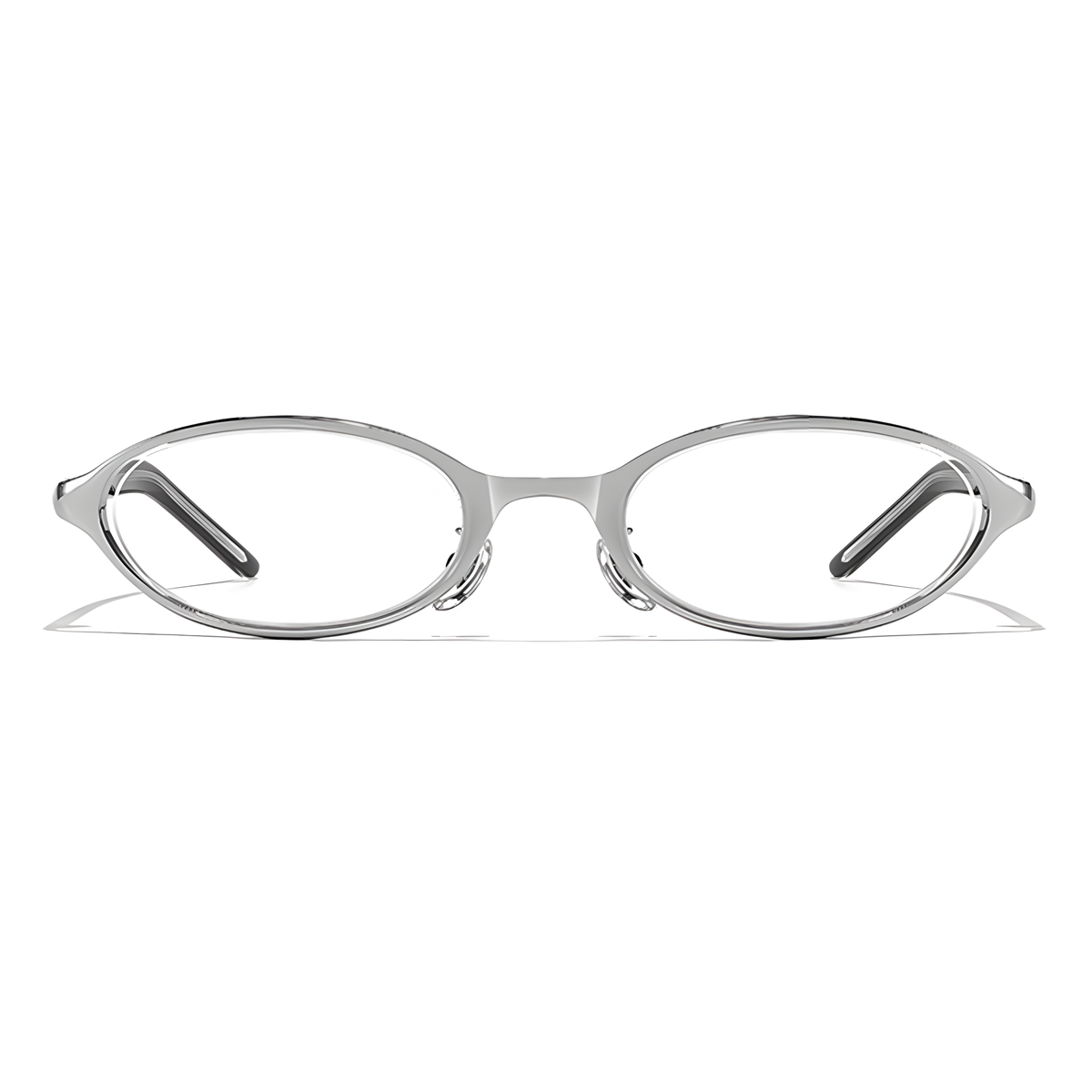 ALASSIO - Silver with Black Temples / Blue Light Lens - view 2 #Color_Silver with Black Temples / Blue Light Lens
