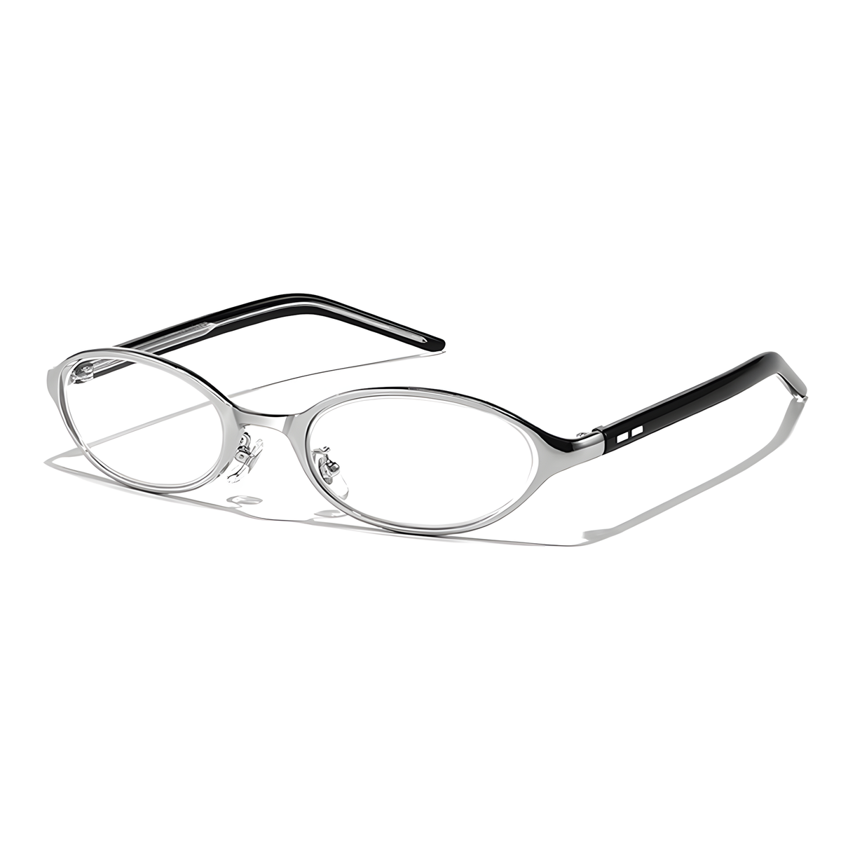 ALASSIO - Silver with Black Temples / Blue Light Lens - view 3 #Color_Silver with Black Temples / Blue Light Lens