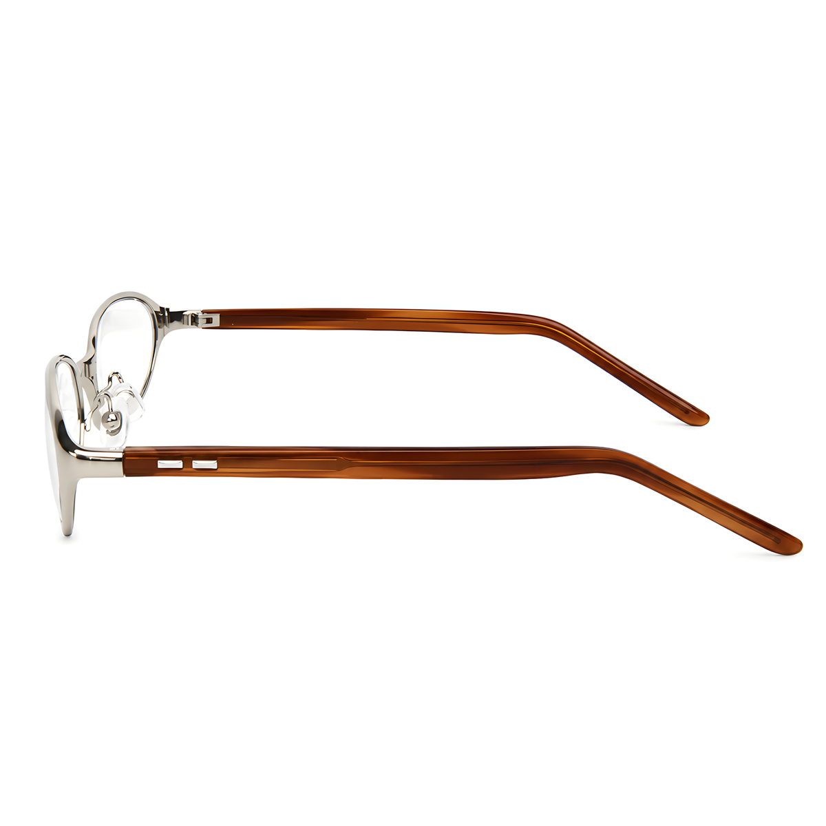 ALASSIO - Silver with Brown Temples / Blue Light Lens - view 1 #Color_Silver with Brown Temples / Blue Light Lens