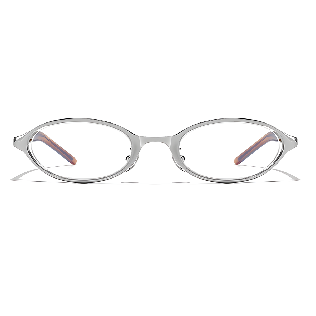 ALASSIO - Silver with Brown Temples / Blue Light Lens - view 2 #Color_Silver with Brown Temples / Blue Light Lens