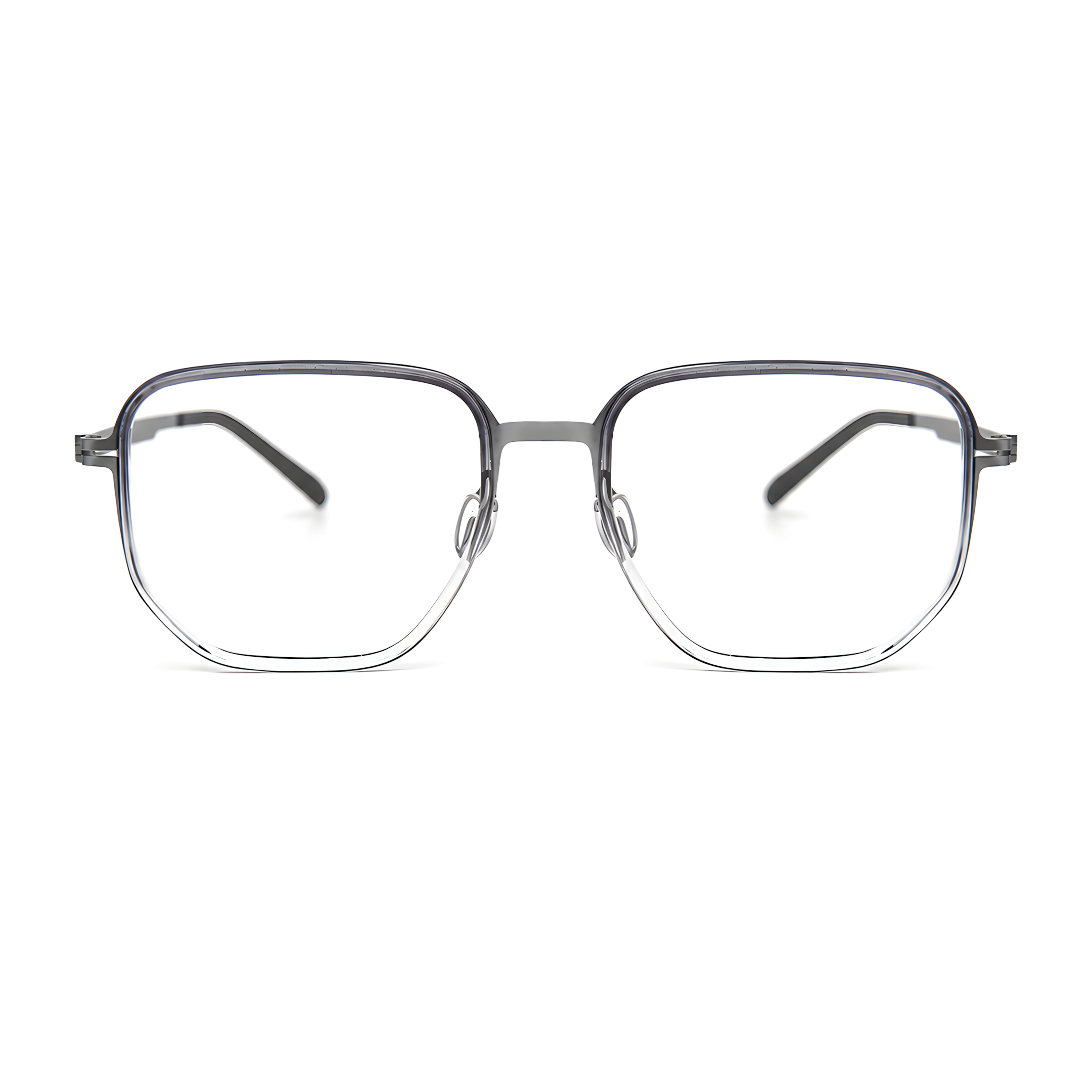 FUKUI Gray/Silver Asian fit eyeglasses