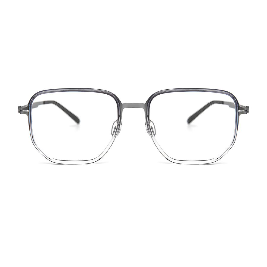FUKUI Gray/Silver Asian fit eyeglasses