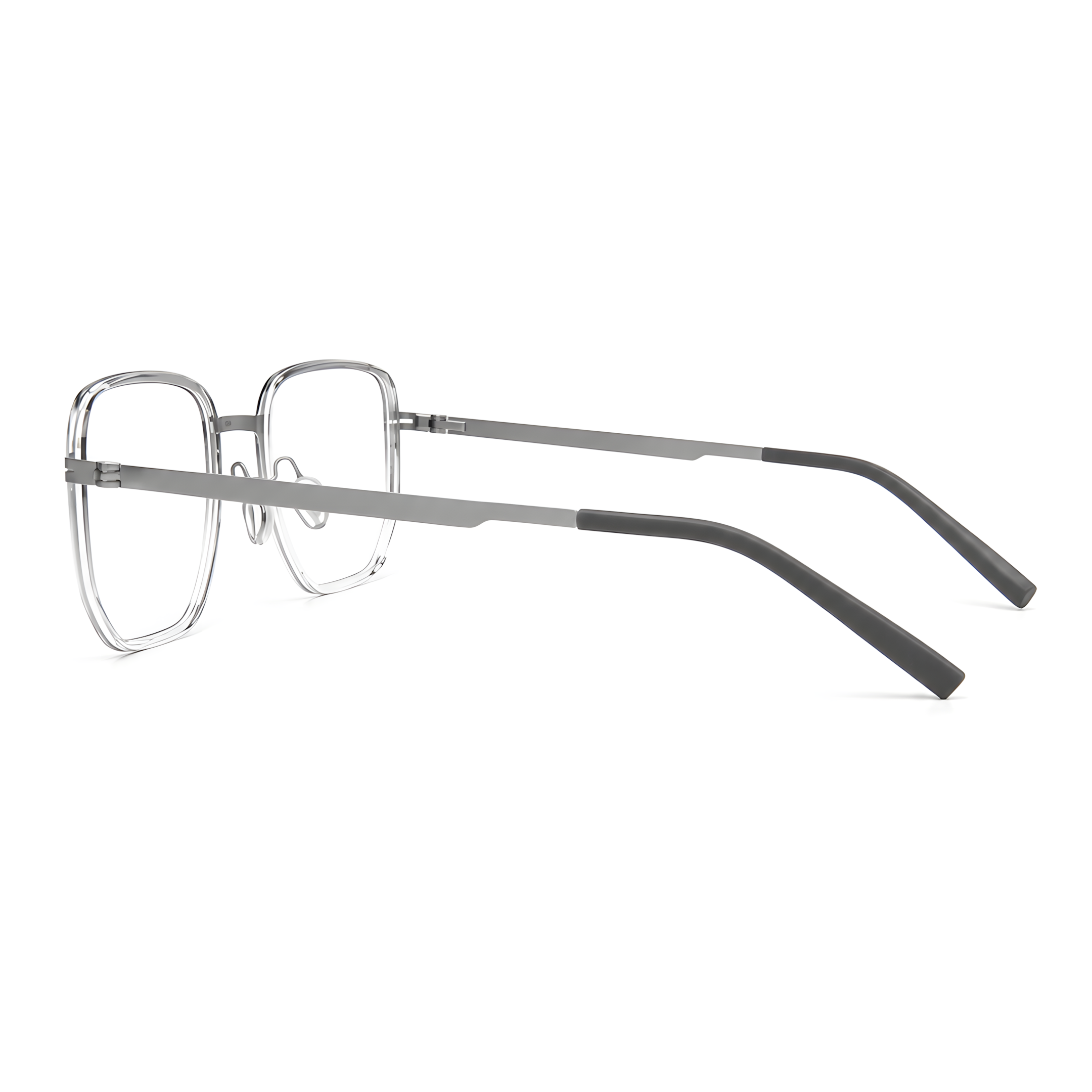FUKUI Gray/Silver Asian fit eyeglasses