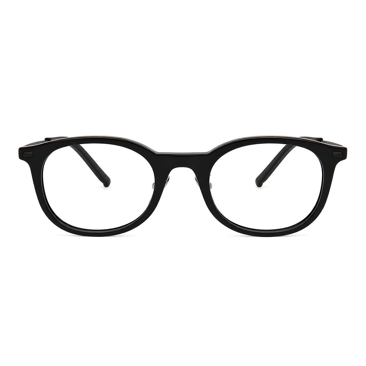 OTARU Asian fit eyeglasses - J106Y白底图黑色3