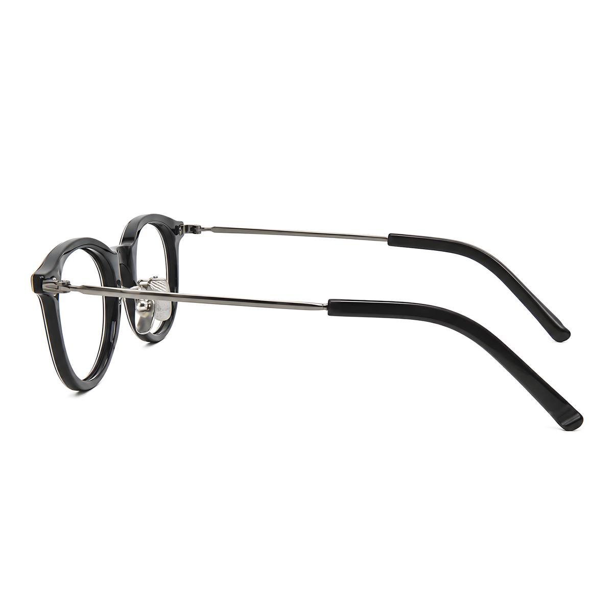OTARU Asian fit eyeglasses - J106Y白底图咖黑枪3