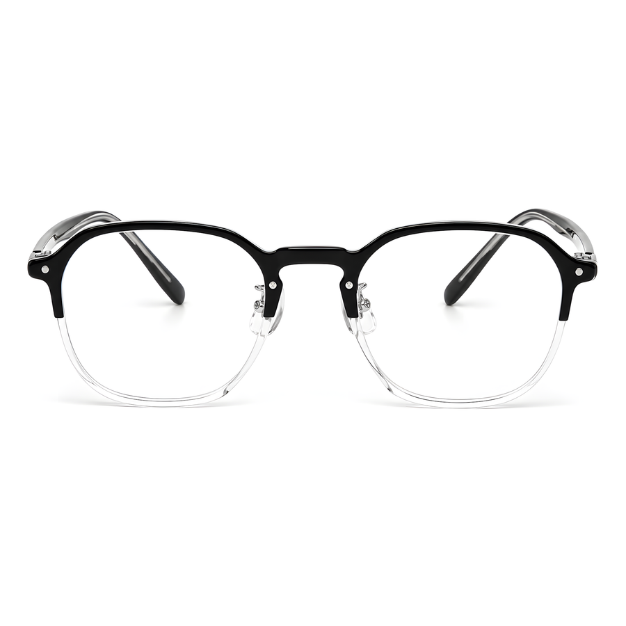 KOBARI Asian fit eyeglasses - KBT98C51白底图上黑下透明3