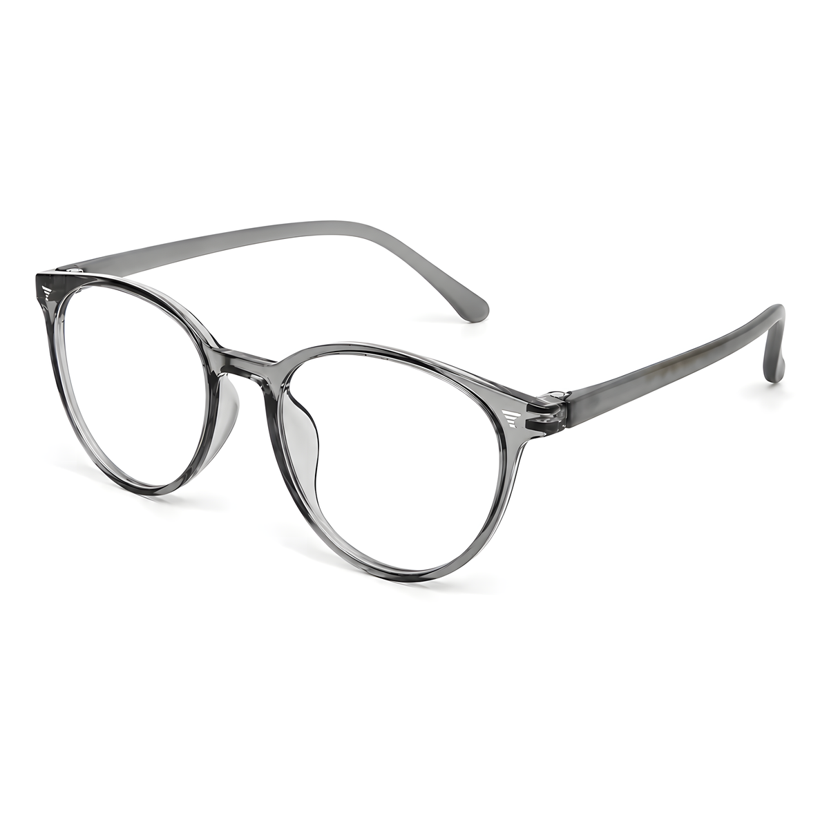 IWAKUNI Clear Grey eyeglasses angle view