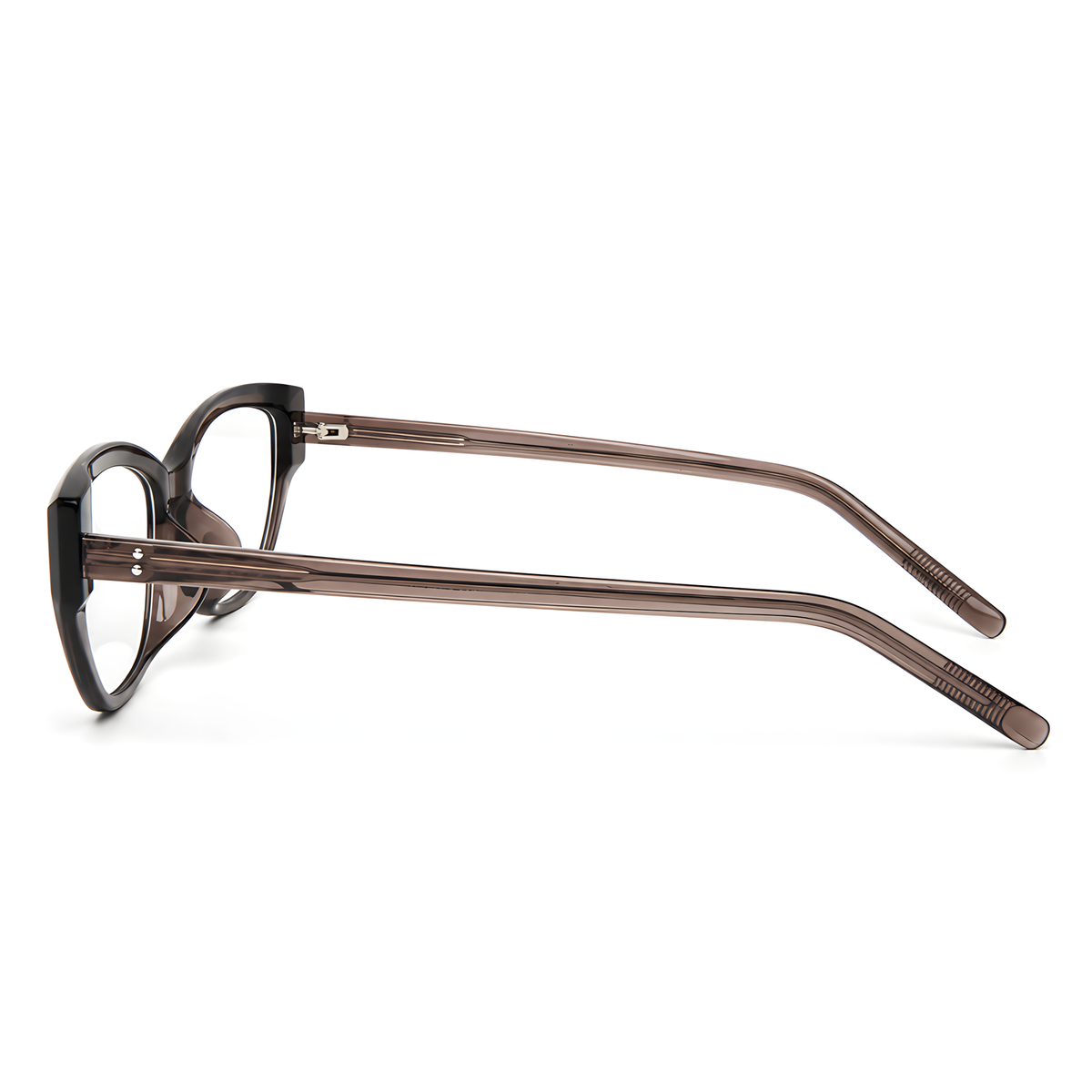 HACHINOHE Coffee brown eyeglasses angle view