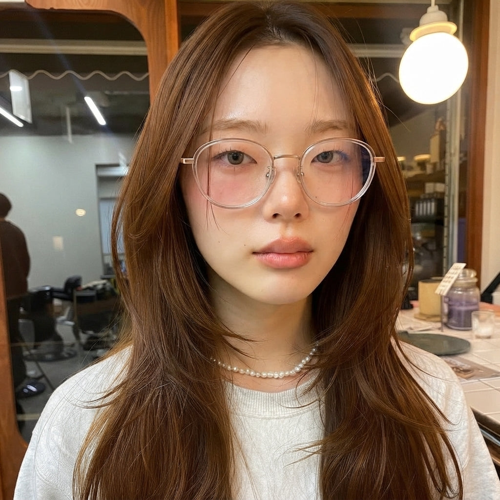 NIKKO eyeglasses worn by model