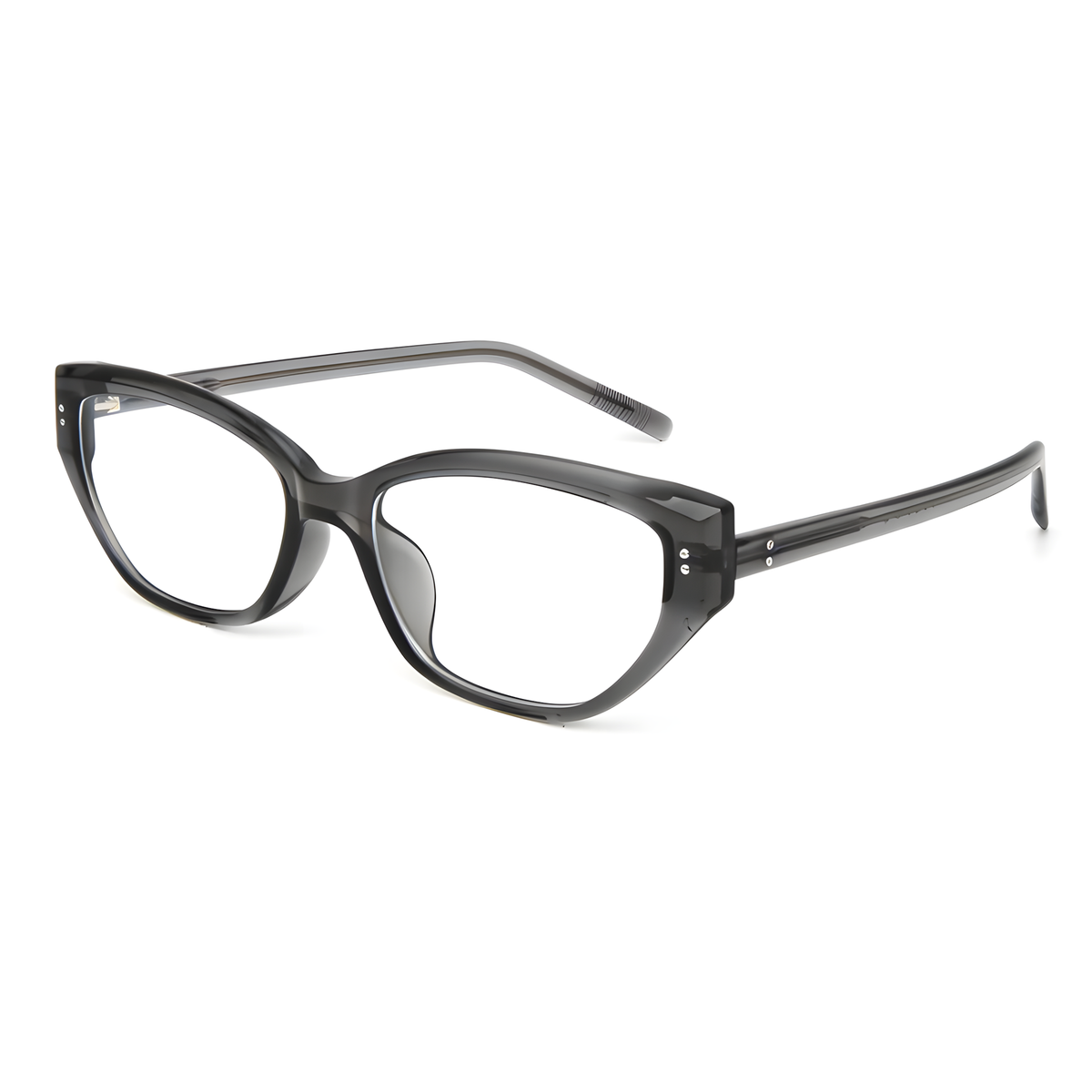HACHINOHE Clear Grey eyeglasses angle view