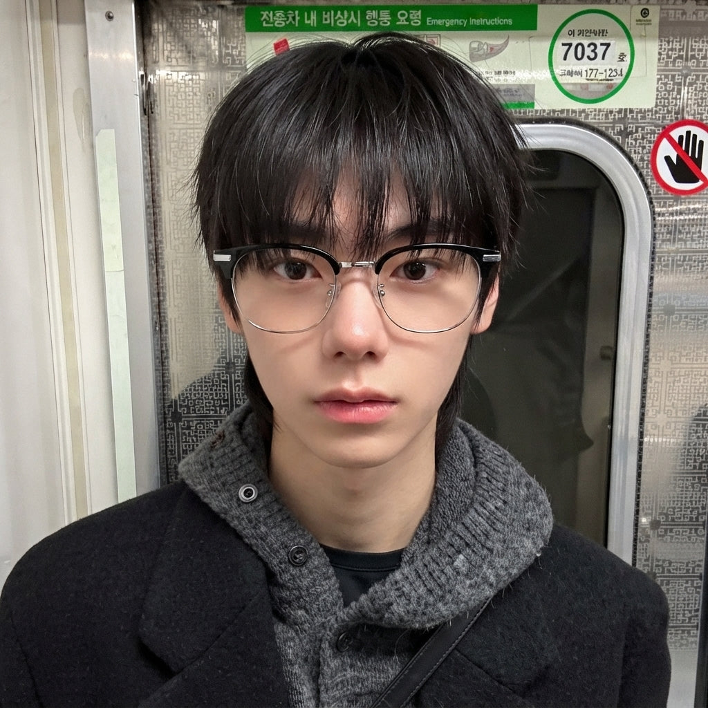 NARU eyeglasses worn by model