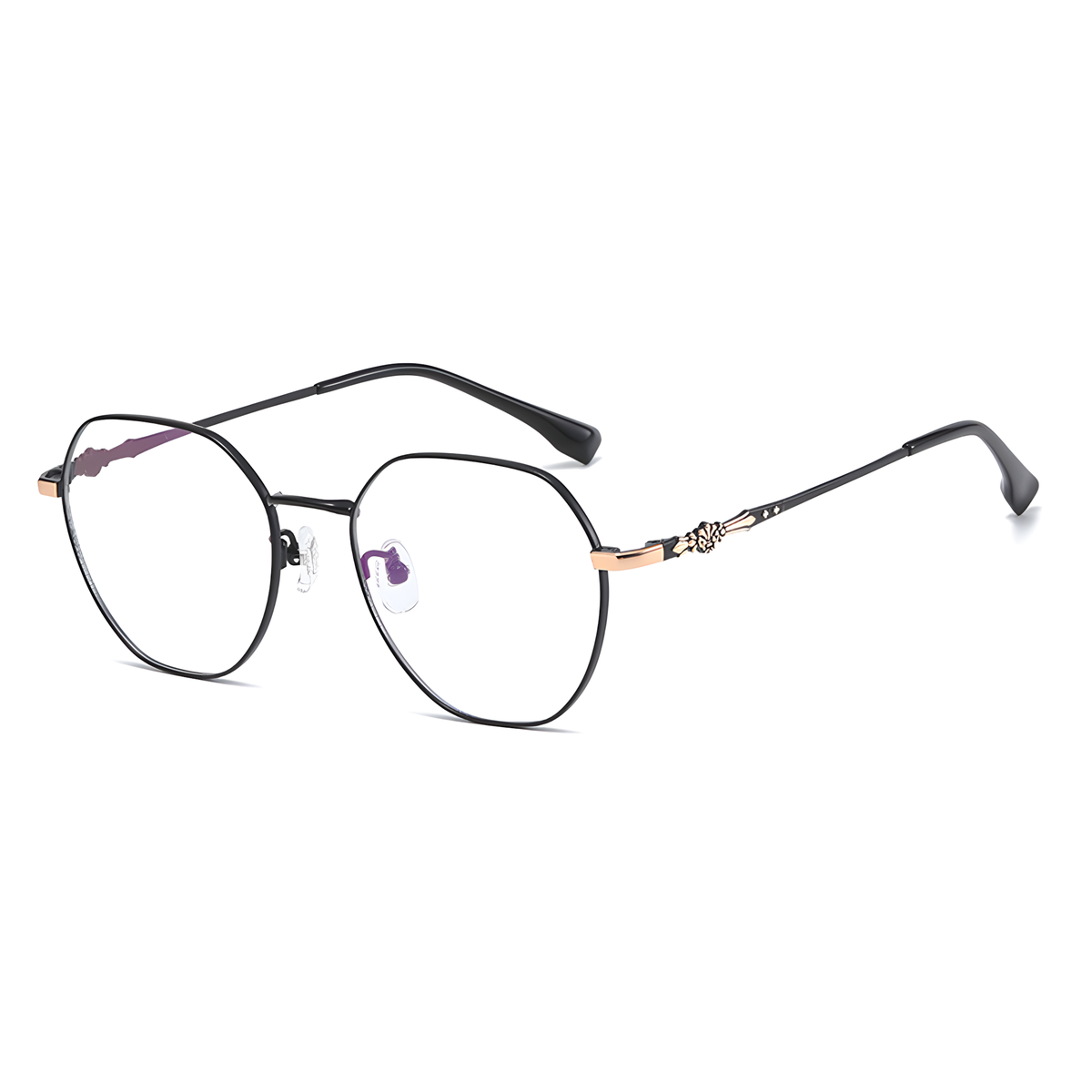YAMAGATA Black/Gold eyeglasses front view