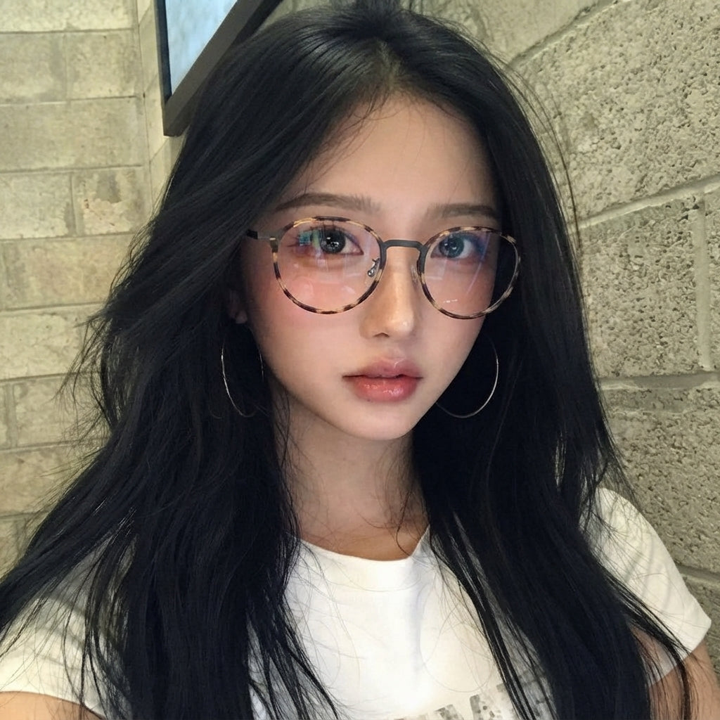 OITA eyeglasses worn by model