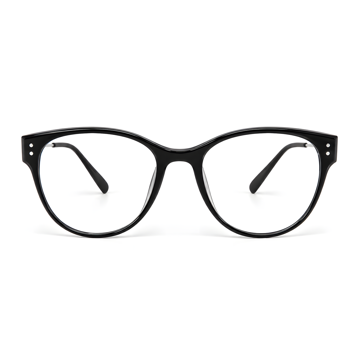 SHIMODA Black/Silver eyeglasses front view