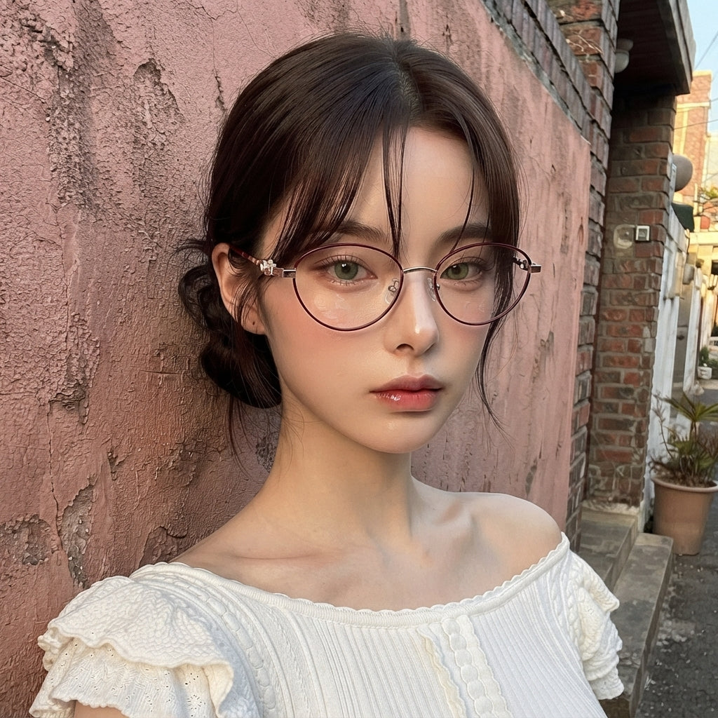 YOKOHAMA eyeglasses worn by model