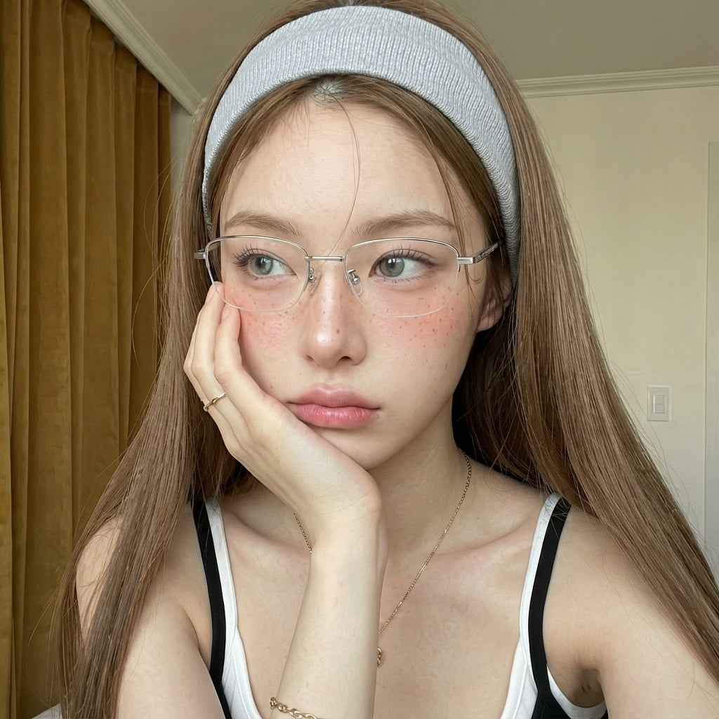 AKASHI eyeglasses worn by model