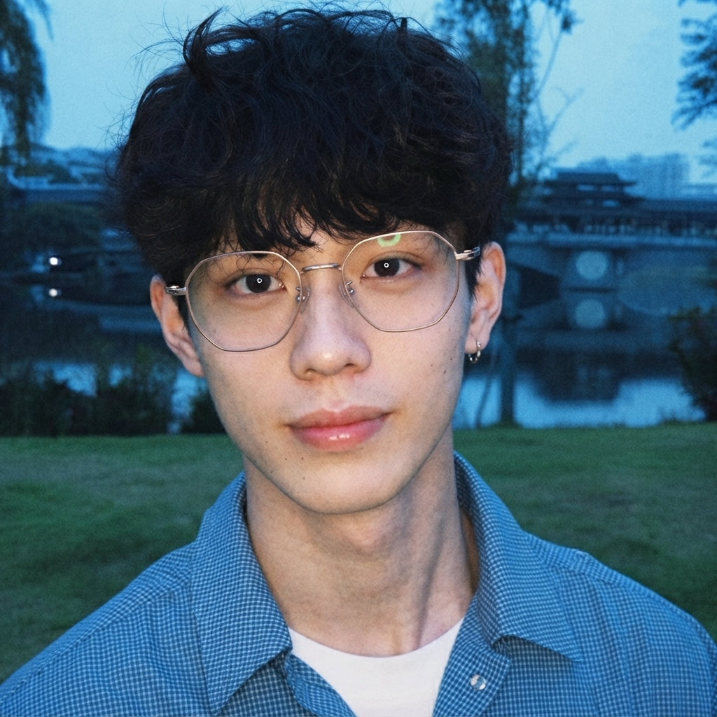 HIMEJI eyeglasses worn by model