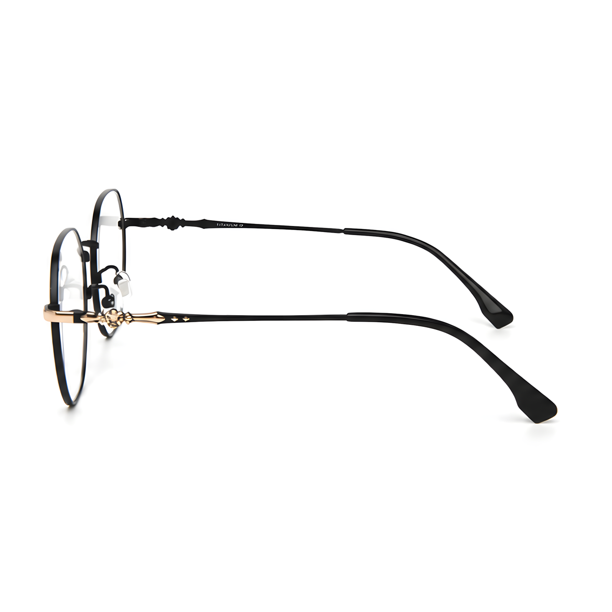 YAMAGATA Black/Gold eyeglasses side view