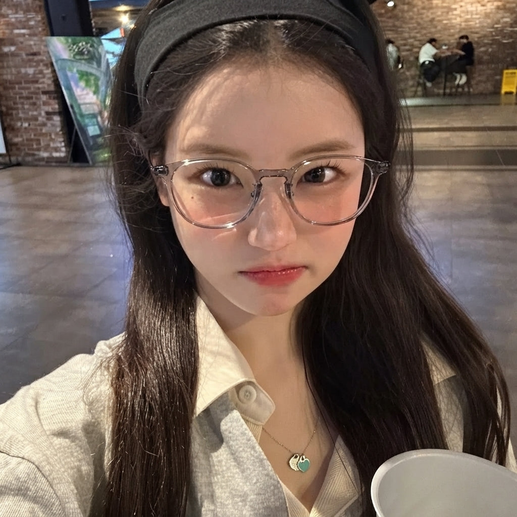 AOI eyeglasses worn by model