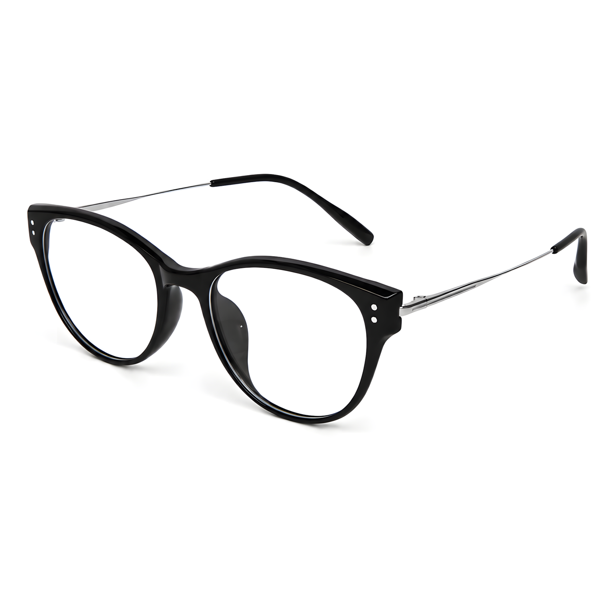 SHIMODA Black/Silver eyeglasses angle view
