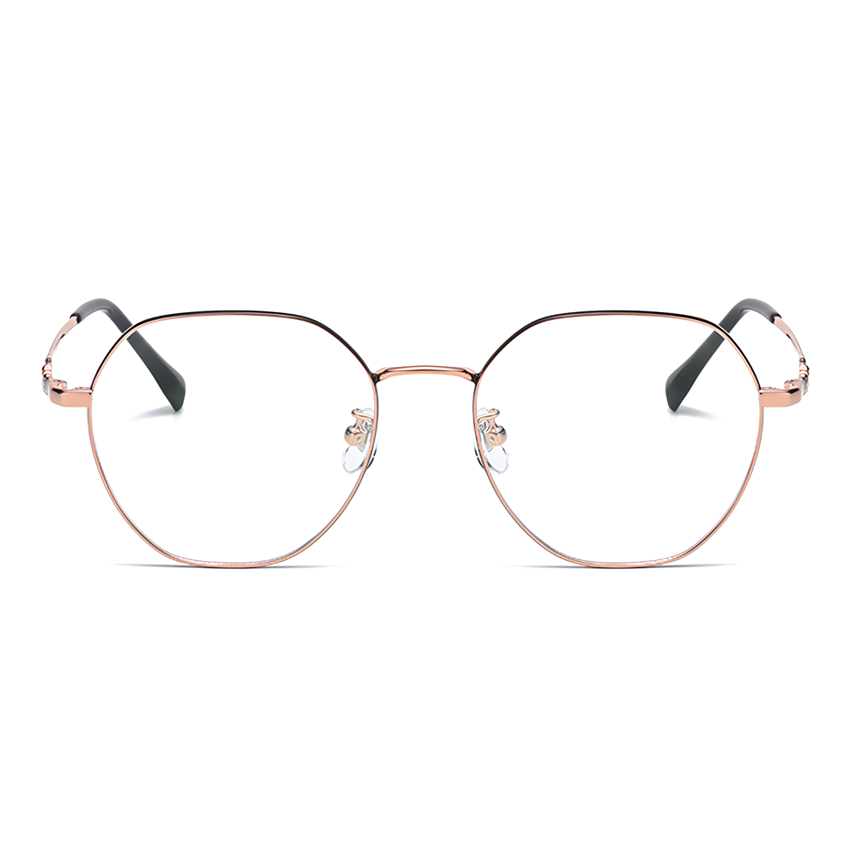 YAMAGATA Black with Rose Gold eyeglasses front view