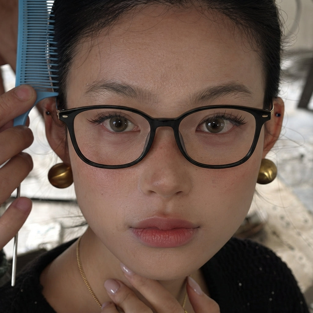 KOENJI eyeglasses worn by model
