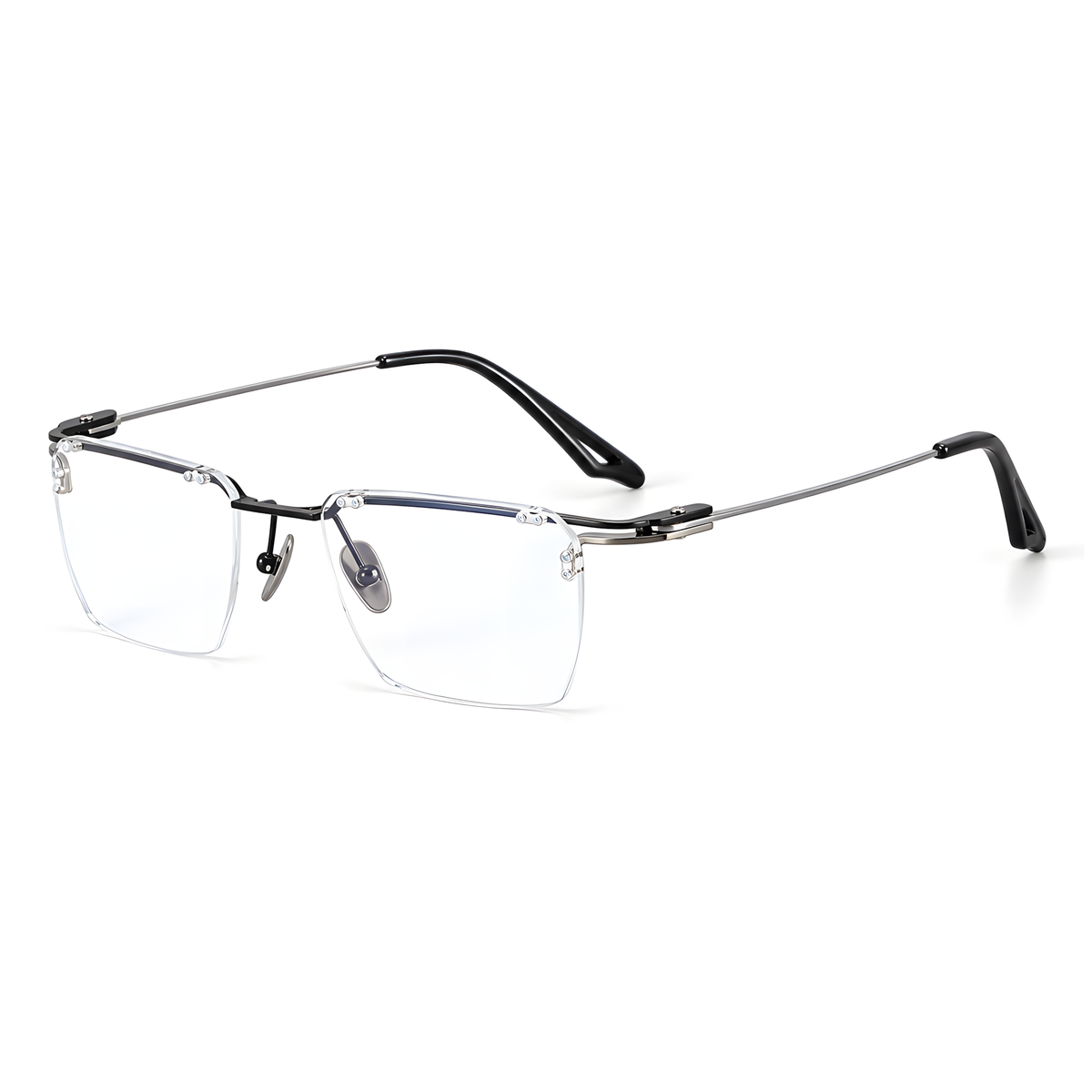 ASAHIKAWA eyeglasses ACT-10白底图黑银枪2