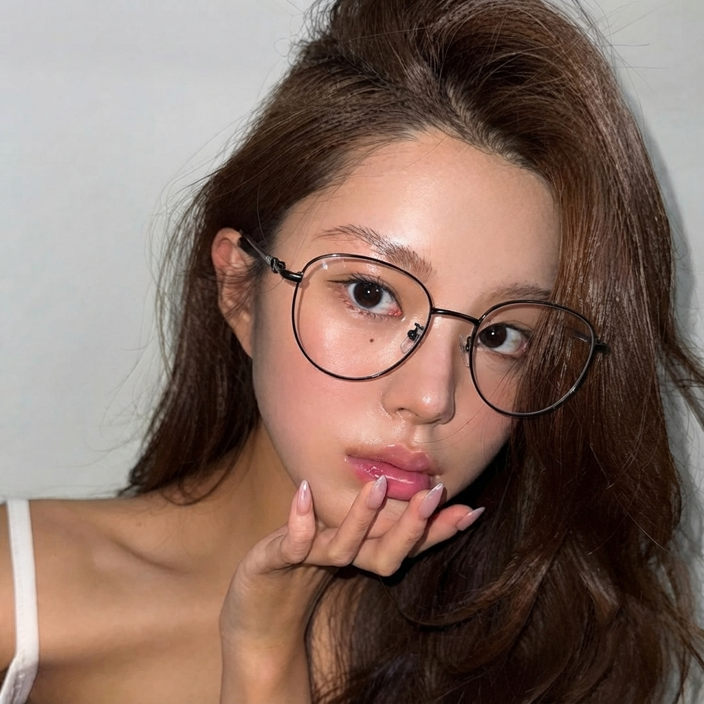 KAGARI Asian fit eyeglasses worn by model